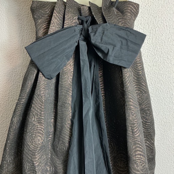 BCBG Small Sleeveless Black Pewter Pleated Dress Bow Back Party Cocktail NEW - Picture 8 of 12
